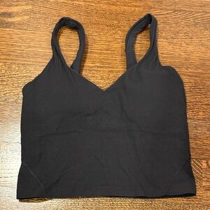 Lululemon Black Ribbed Crop Top